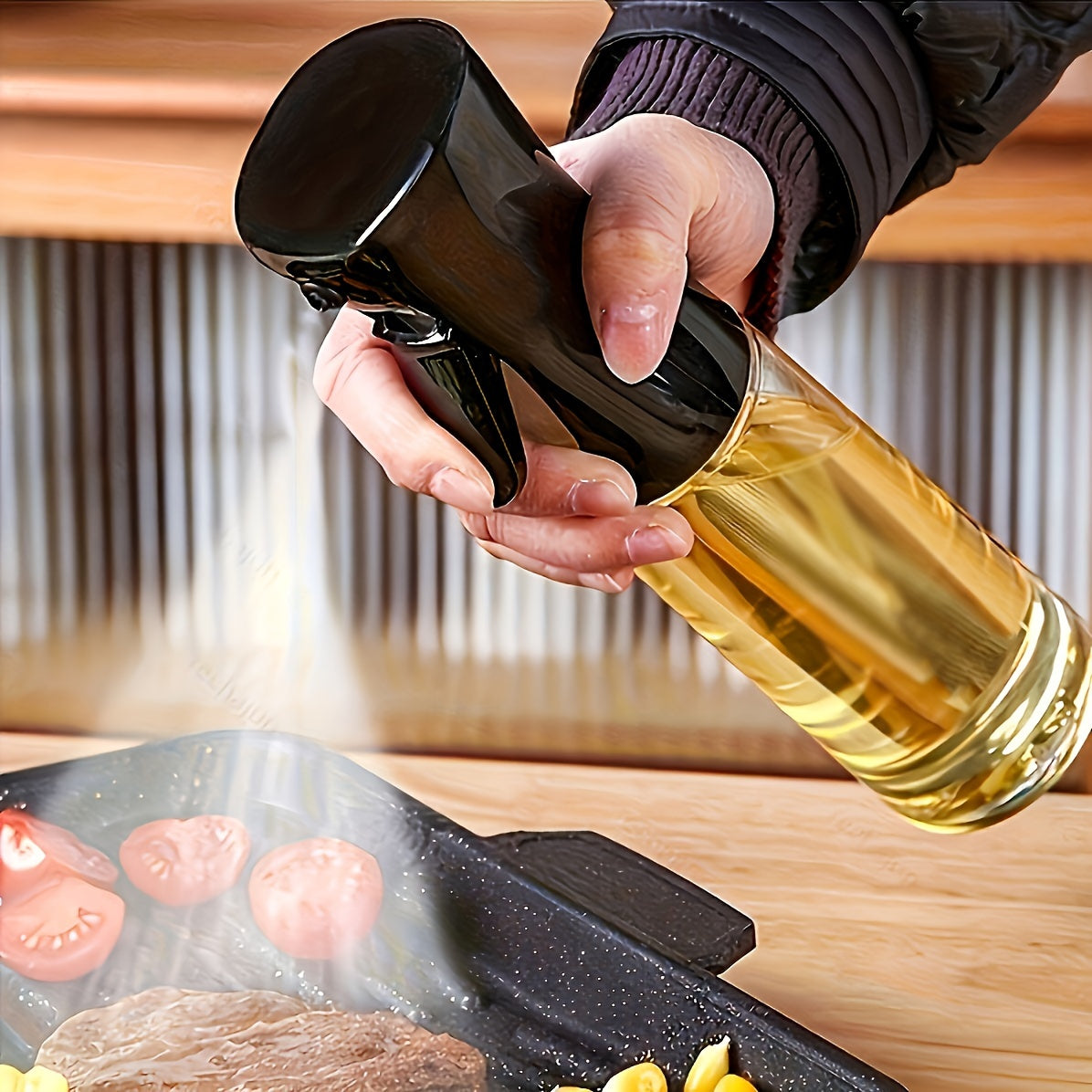 Black Olive Oil Dispenser Bottle for Cooking Salad BBQ Baking