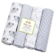 Set of 4 Soft Cotton Baby Receiving Blankets for Newborns 76x76cm