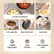Fundisen Ko'p Funktsiyali Elektrik Qaynatgich, Shisha Qopqoq bilan, Sozlanadigan 3-Tezlikli Datchik Boshqaruvi, Non-Stick Qoplama, Oson Tozalash, Uyda Sog‘lom Pishirish uchun Mukammal, Ko‘p Maqsadli Oshxona Qaynatgichi |