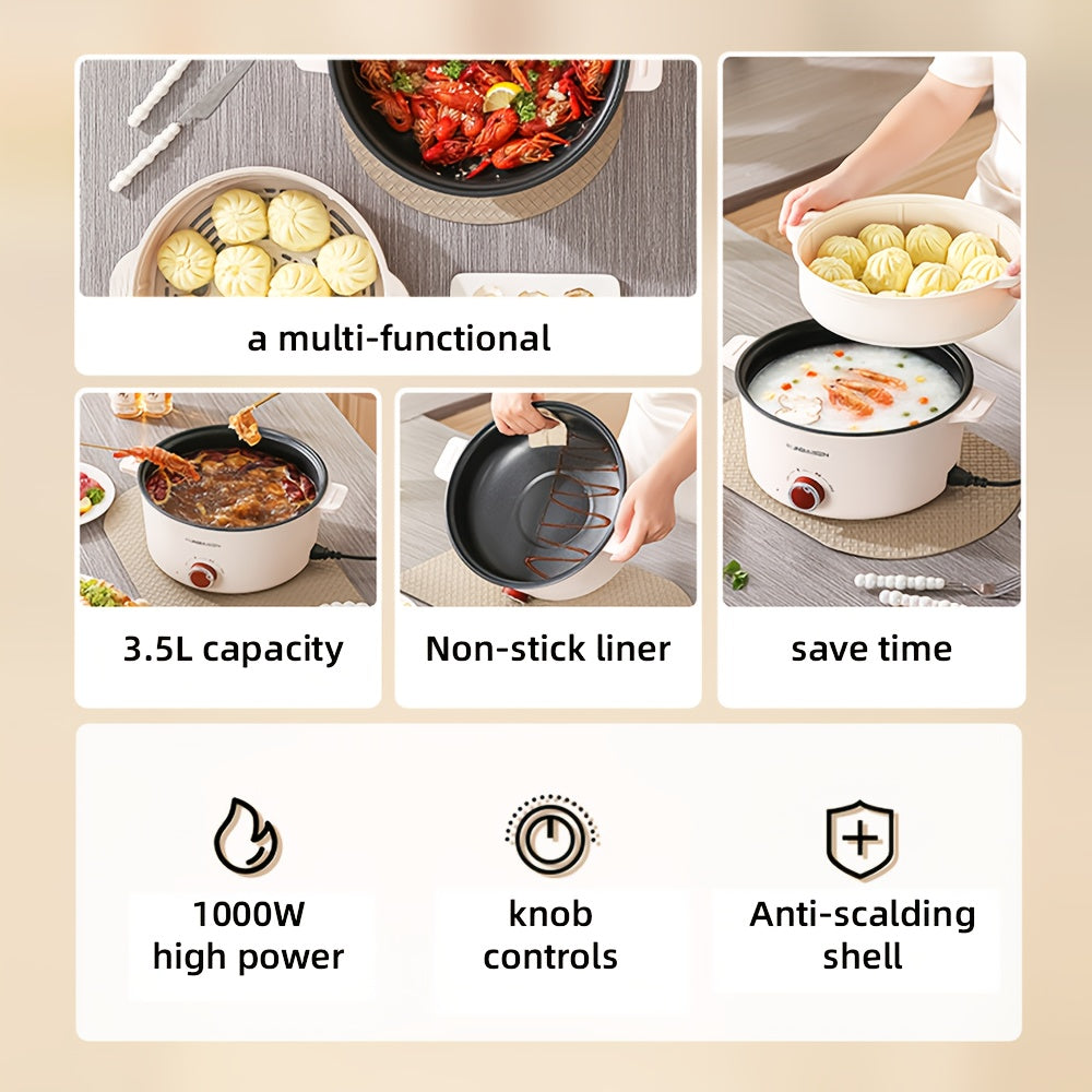 Fundisen Ko'p Funktsiyali Elektrik Qaynatgich, Shisha Qopqoq bilan, Sozlanadigan 3-Tezlikli Datchik Boshqaruvi, Non-Stick Qoplama, Oson Tozalash, Uyda Sog‘lom Pishirish uchun Mukammal, Ko‘p Maqsadli Oshxona Qaynatgichi |
