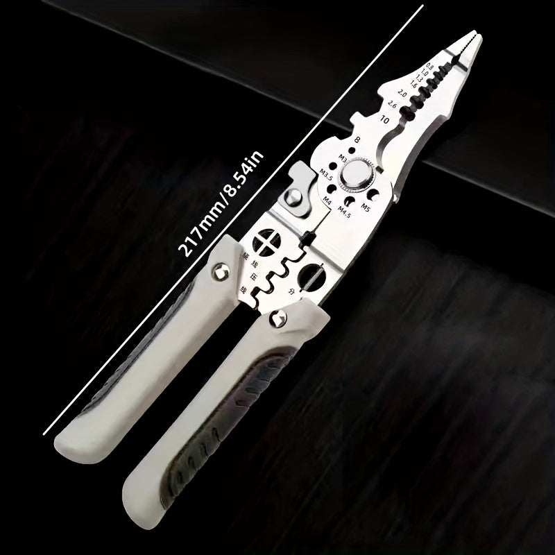 8-in-1 Metal Wire Stripper Pliers with Cable Cutter Crimper Nail Extractor