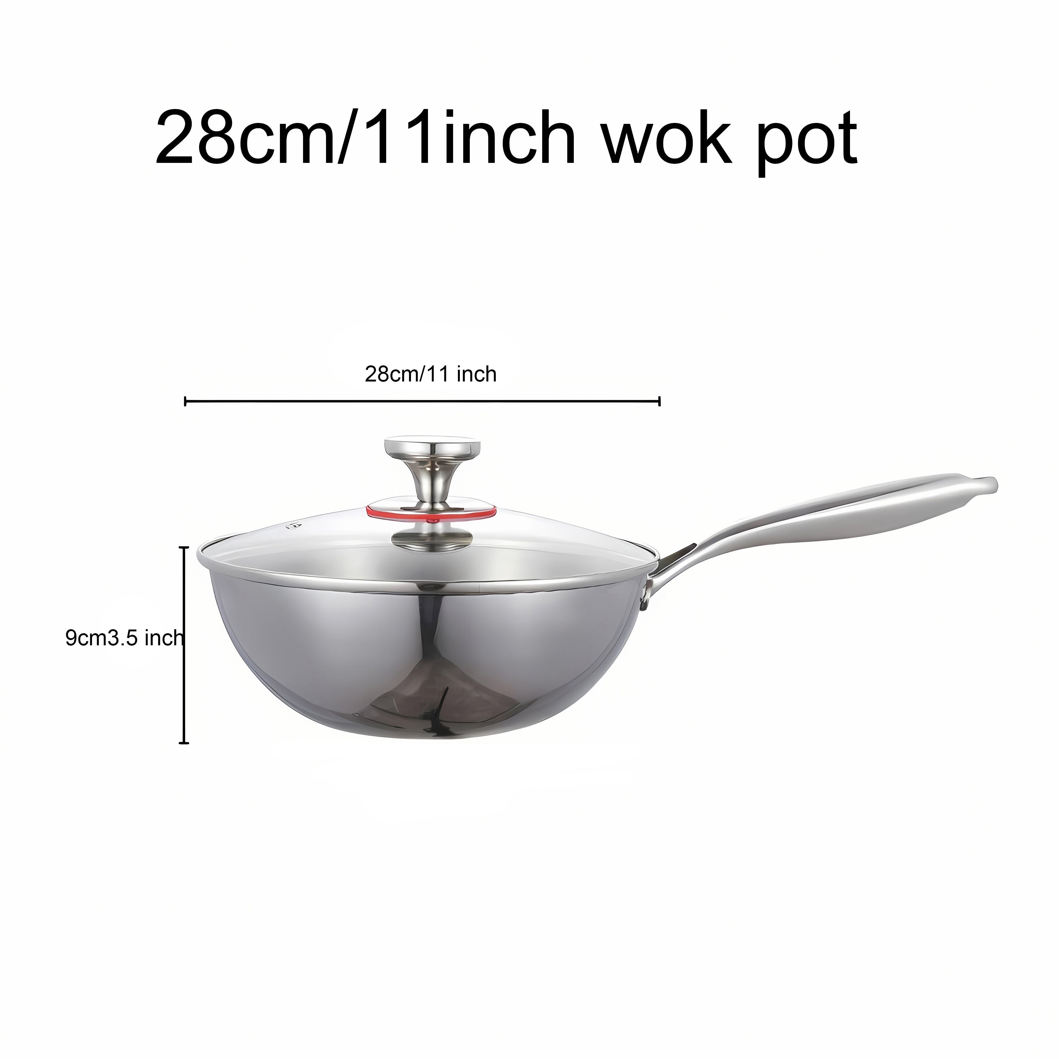 Stainless Steel Frying Pan Set 3 Sizes Nonstick Heat-Resistant Handle