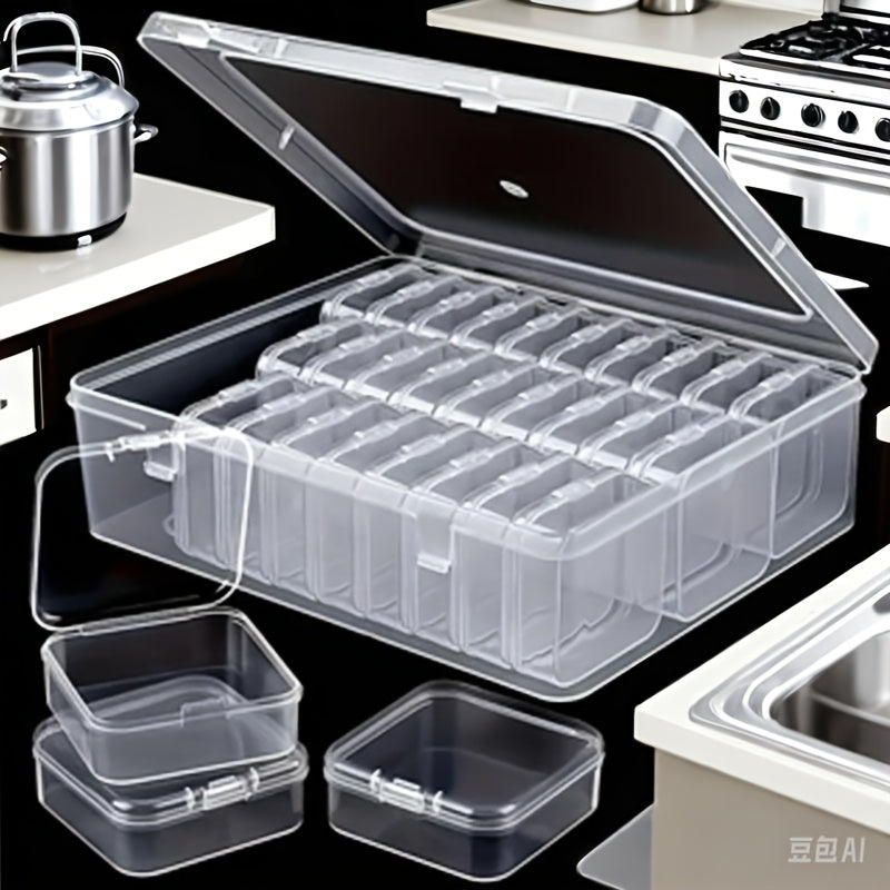 Jewelry Organizer with 30 Compartments and Clear Plastic Storage Containers