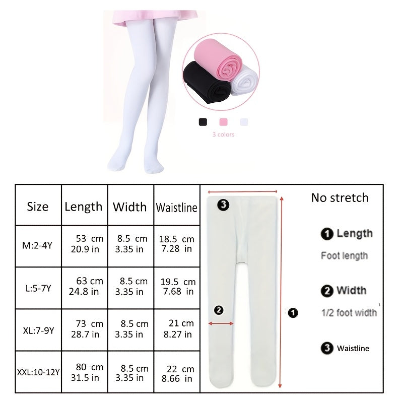 Girls' Velvet Leggings Tights for Ballet and Casual Wear in Pink Black White