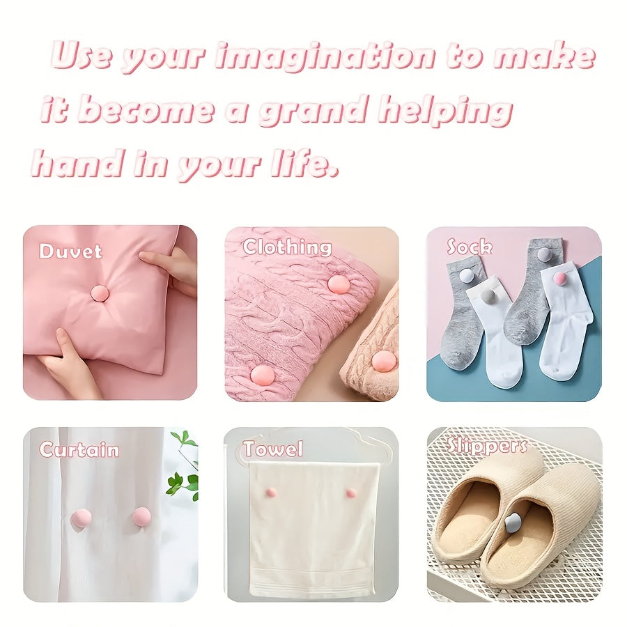 Set of 4 Mushroom Shaped Duvet Clips with One-Key Release and Hidden Fasteners