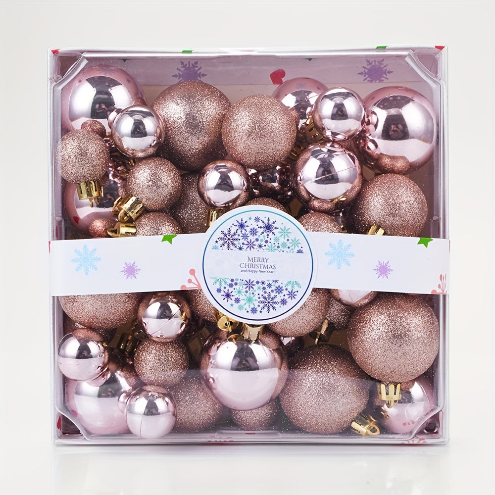 44 piezas de adornos navideños en forma de bolas para árbol de Navidad, colgantes para fiestas navideñas