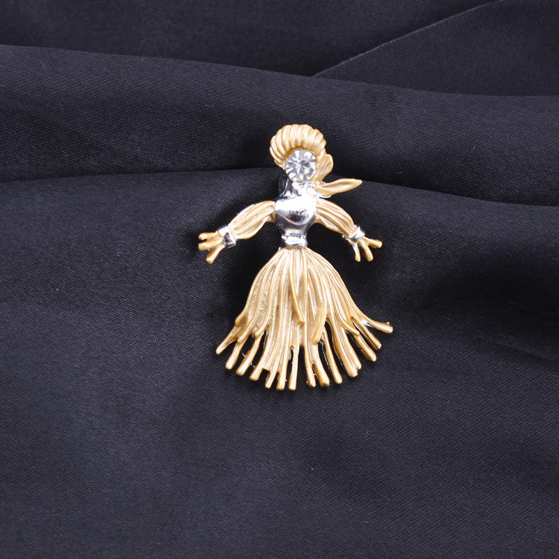 Enamel Pin Vintage Countryside Forest Sunflower Scarecrow Accessory for Coats Hats Shawls