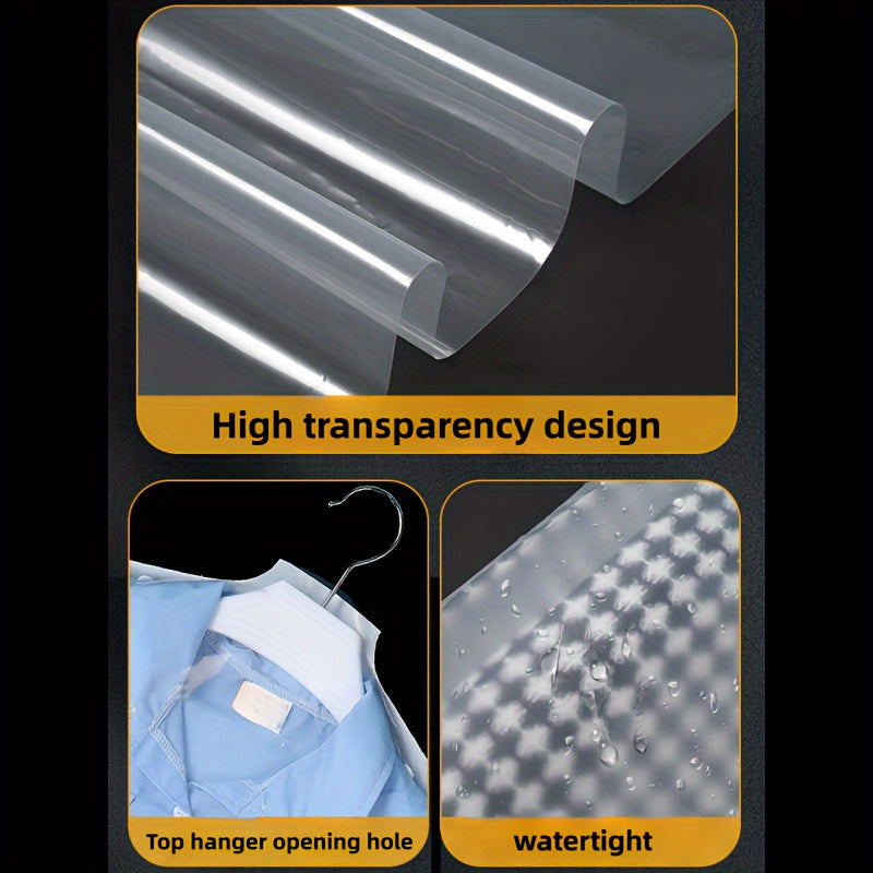 50 ta shaffof kiyim saqlash sumkasi to'plami, kiyimlar, kiyinganlar, kostyumlar, palto uchun