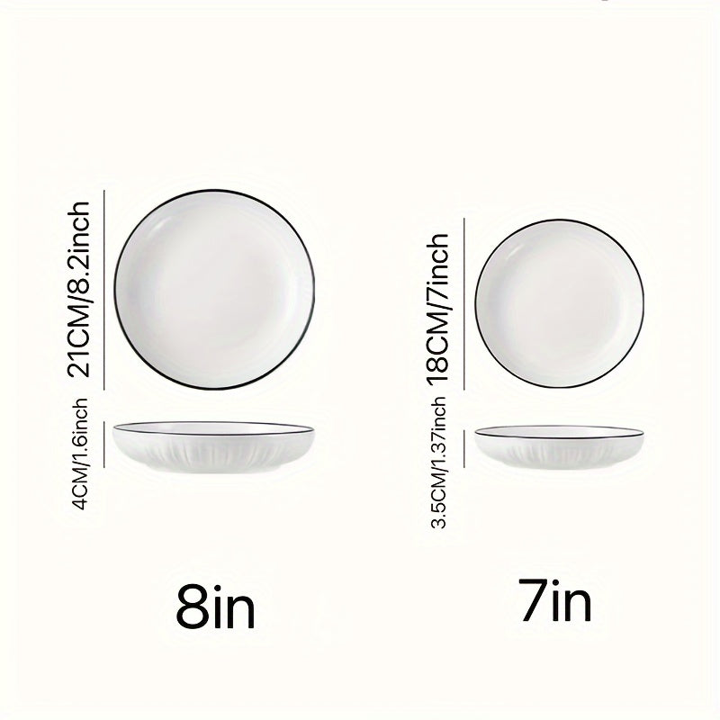 4-Piece Ceramic Serving Bowls Set for Salad Dessert Kitchen Home Restaurant