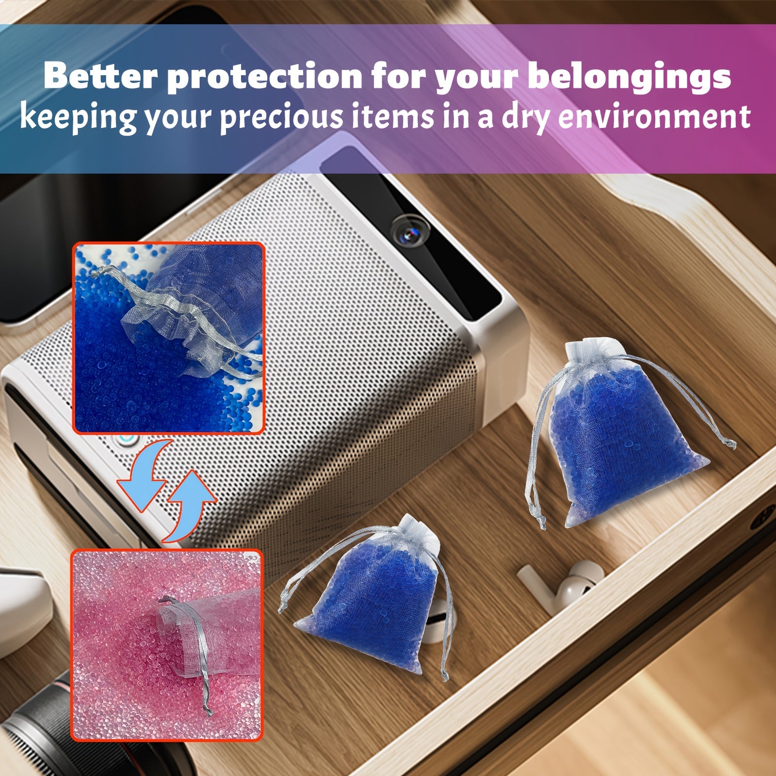 Силикагельевые мешки-осушители 450 г, портативные поглотители влаги для автомобиля и дома