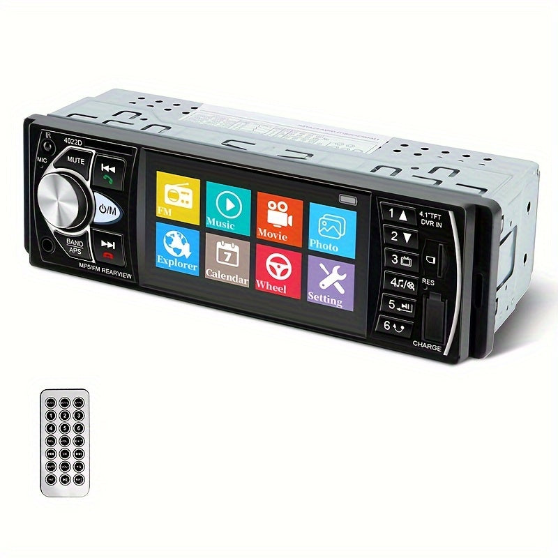 Reproductor multimedia portátil para coche con pantalla HD de 4 pulgadas, soporta 14 idiomas, USB, AUX, FM, control remoto