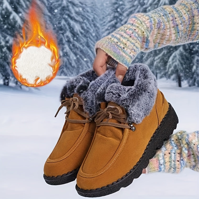 Women's Snow Boots Warm Fleece Durable Waterproof Winter Shoes