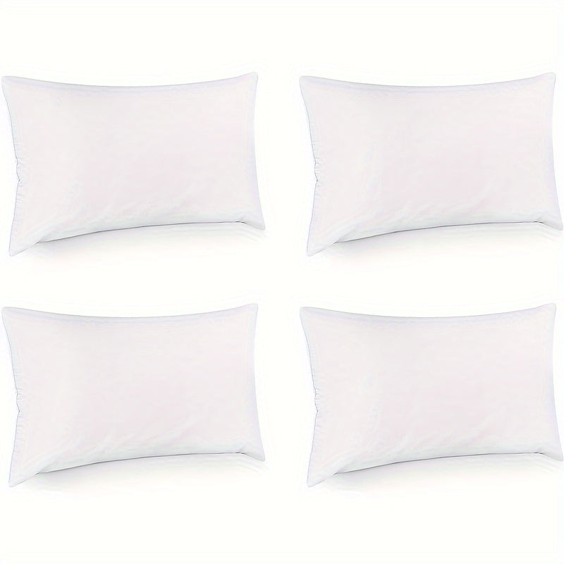 Set of 4 White Decorative Pillow Inserts for Sofa Couch Living Room Home Decor