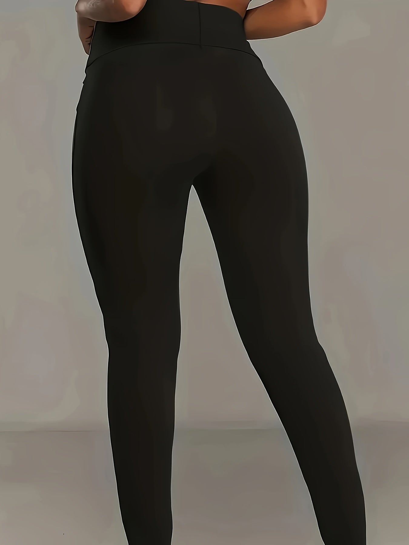 Women's Large Size High Waist Elastic Tights with Buttons