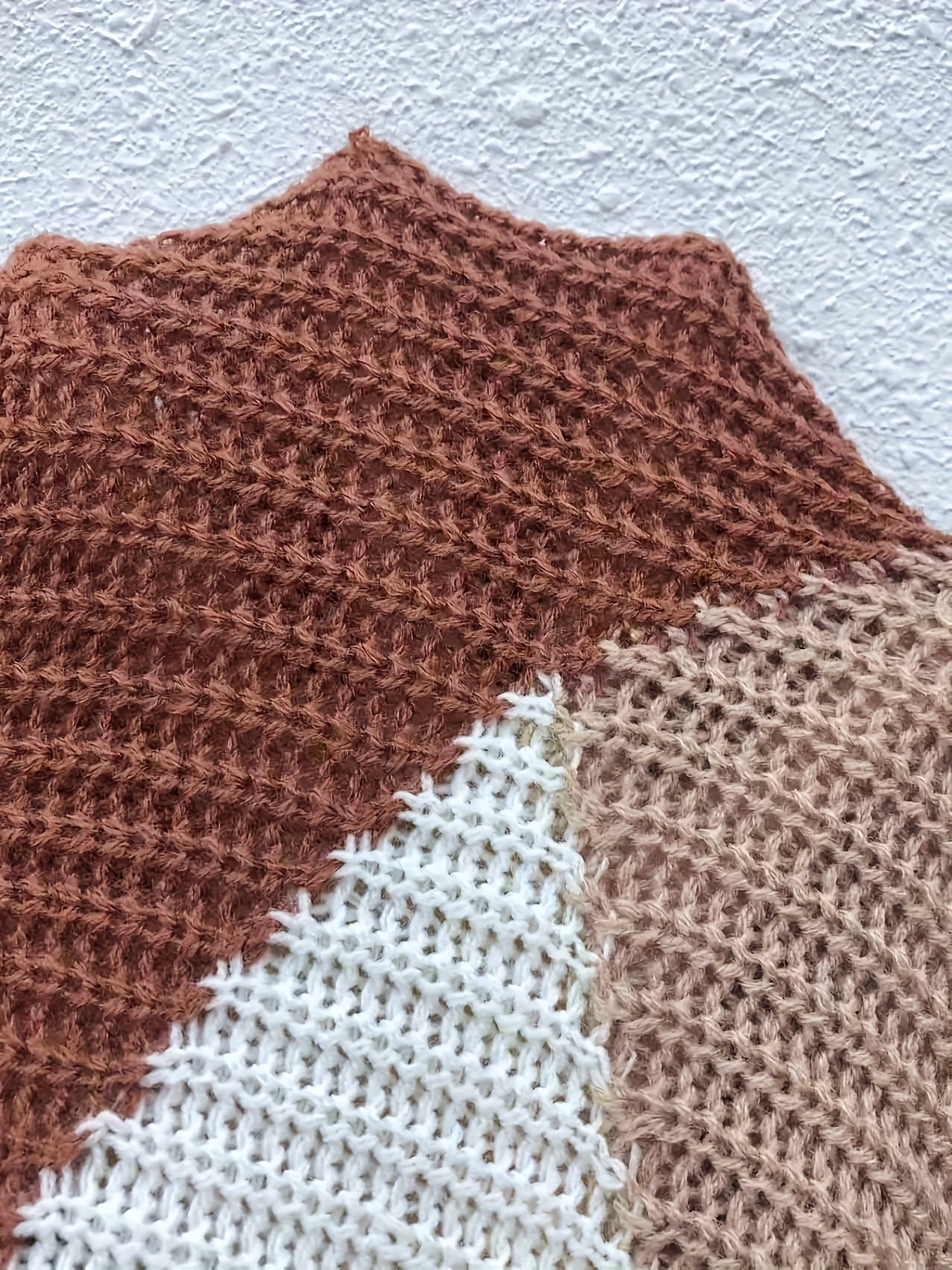 Plus Size Color Block Sweater Dress Long Sleeve Casual Loose Fit Women's Clothing