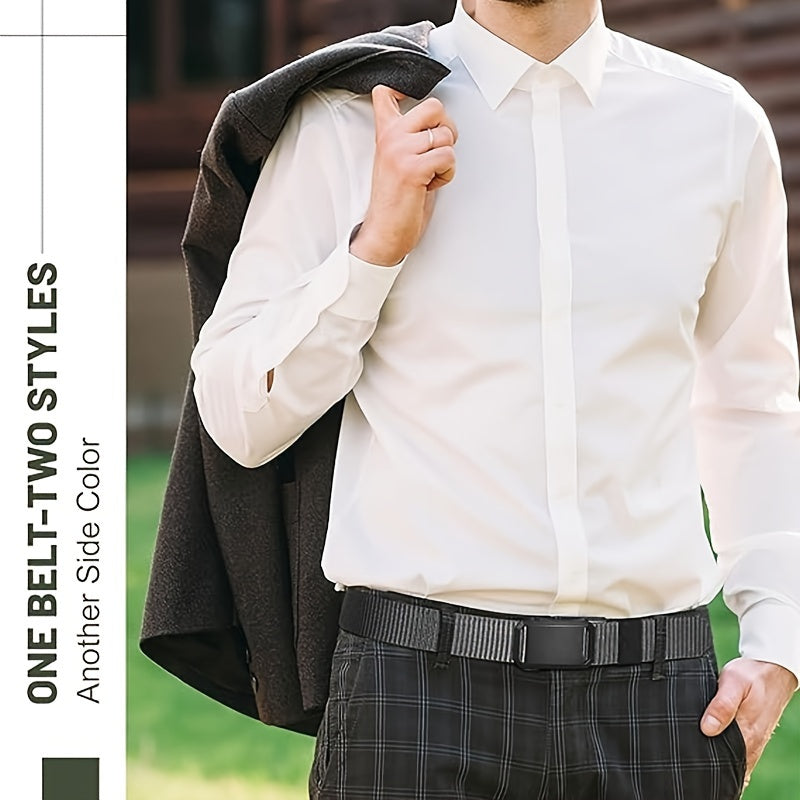 Men's Adjustable Canvas Belt with Iron Buckle for Casual Outdoor and Cargo Wear