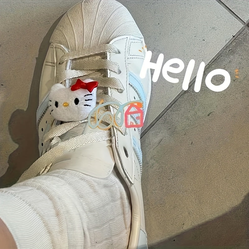 Kids Plush Shoe Laces 2/4pcs 3D Hello Kitty Sneakers Decorative