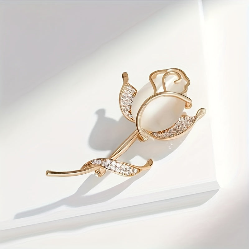 Набор из 2 брошей Opal Rose для женщин, украшения для платьев и свитеров