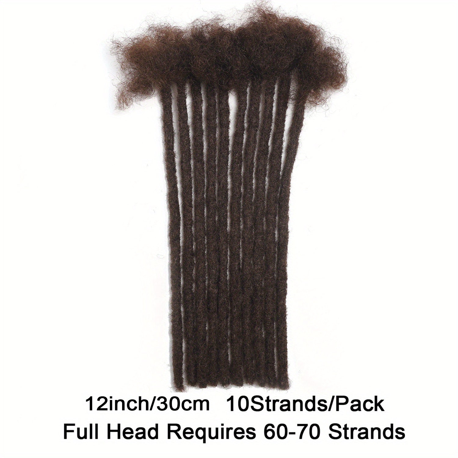 Handmade Dreadlocks Extensions 10 Strands Human Hair Dyeable Curly Twisted