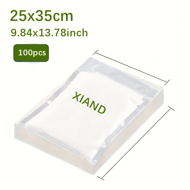 100-Pack Vacuum Sealer Bags Single-Surface Mesh Compatible with All Vacuum Packaging Machines