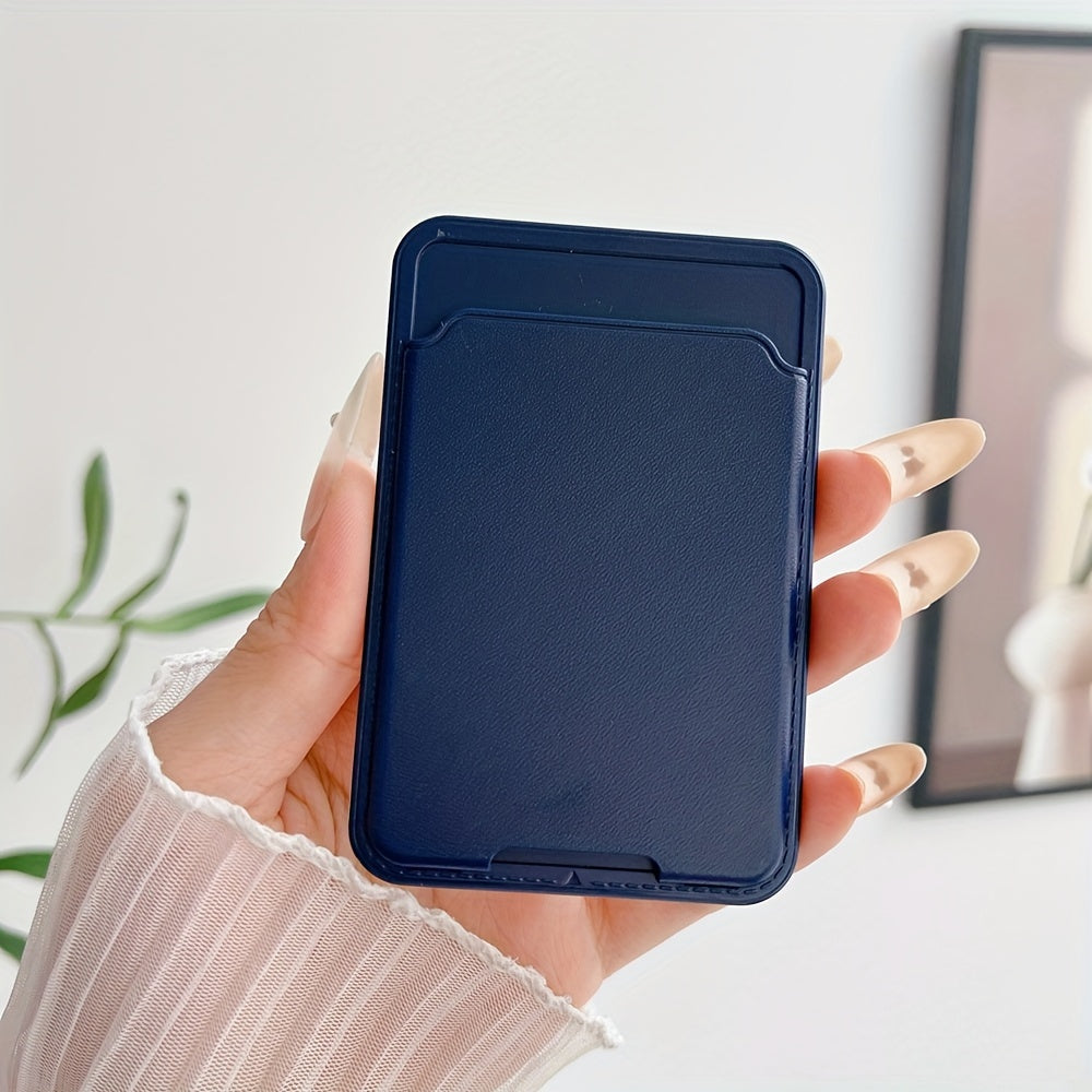 Smartphone Card Holder Self-Adhesive Solid Color Business Card Bag for DIY Customization