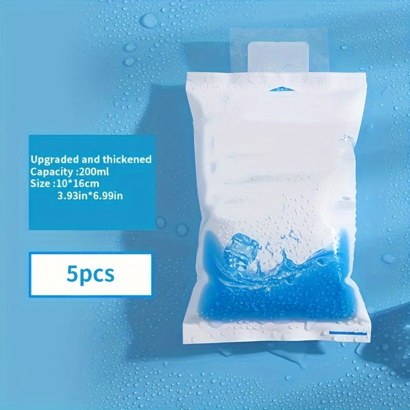 Set of 5 to 10 Reusable Ice Packs for Food Storage and Cold Chain Preservation