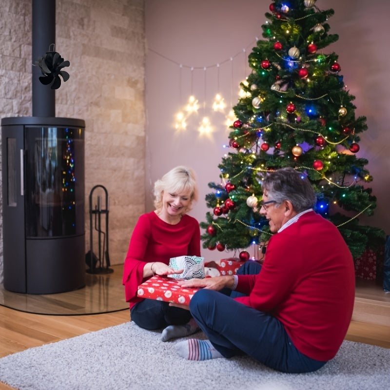 Wood Stove Fan Heat-Powered Fireplace Accessory for Fall and Winter
