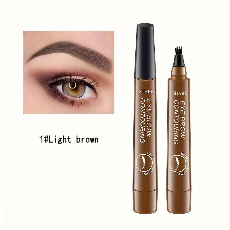 Lápiz de cejas líquido 3D impermeable para mujer - Duradero, a prueba de manchas