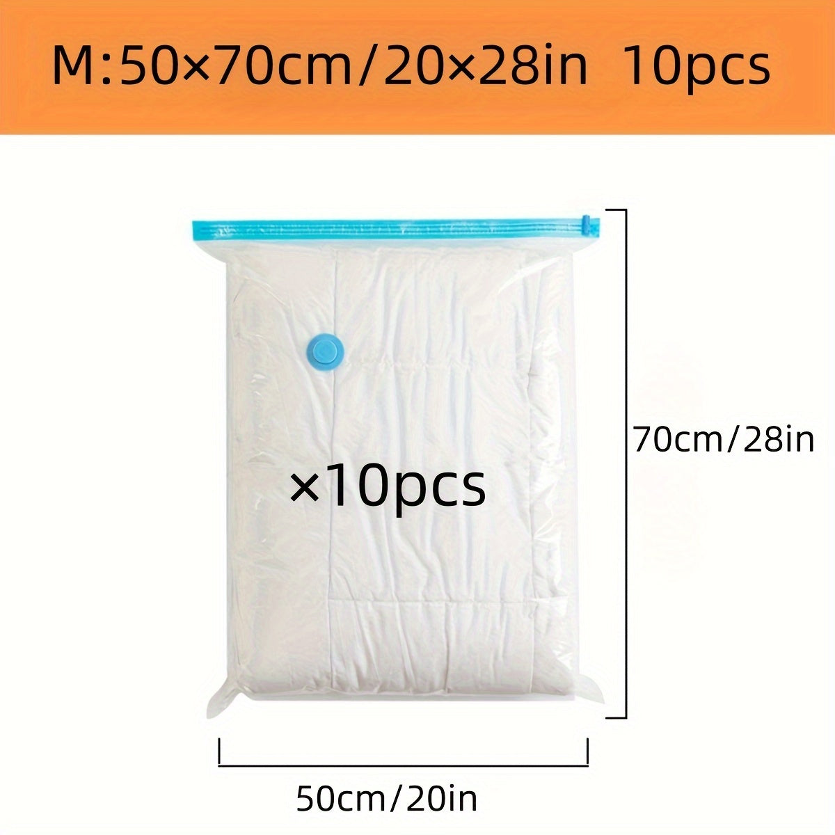 10 ta vakuum saqlash sumkasi 50*70 sm/20*28 dyuym, pushti qo'l nasosi bilan, zipper yopilishi bilan ko'p maqsadli plastik sumkalar, sayohat, lagerda, ko'chish va uy va oshxonangizni tartibga solish uchun joyni tejash uchun ideal.