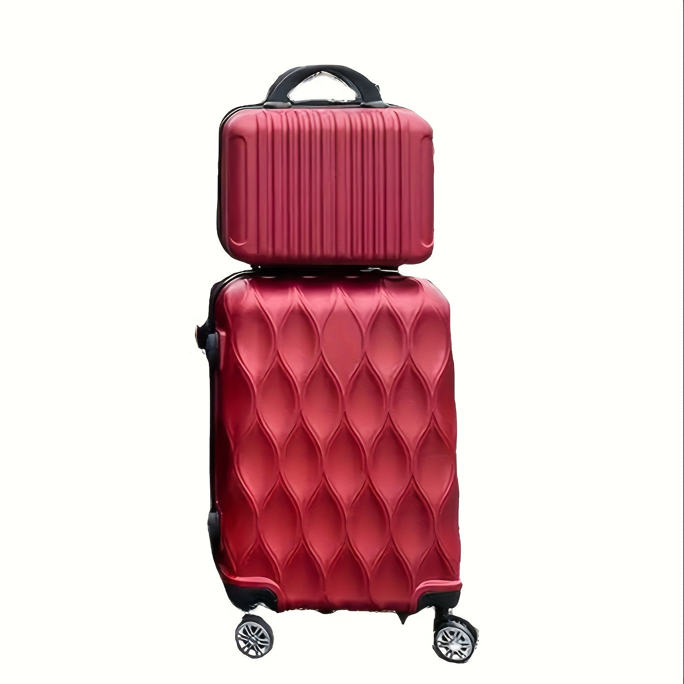 2-Piece ABS Hardside Luggage Set with Spinner Wheels 20 Inch White Lightweight Lockable