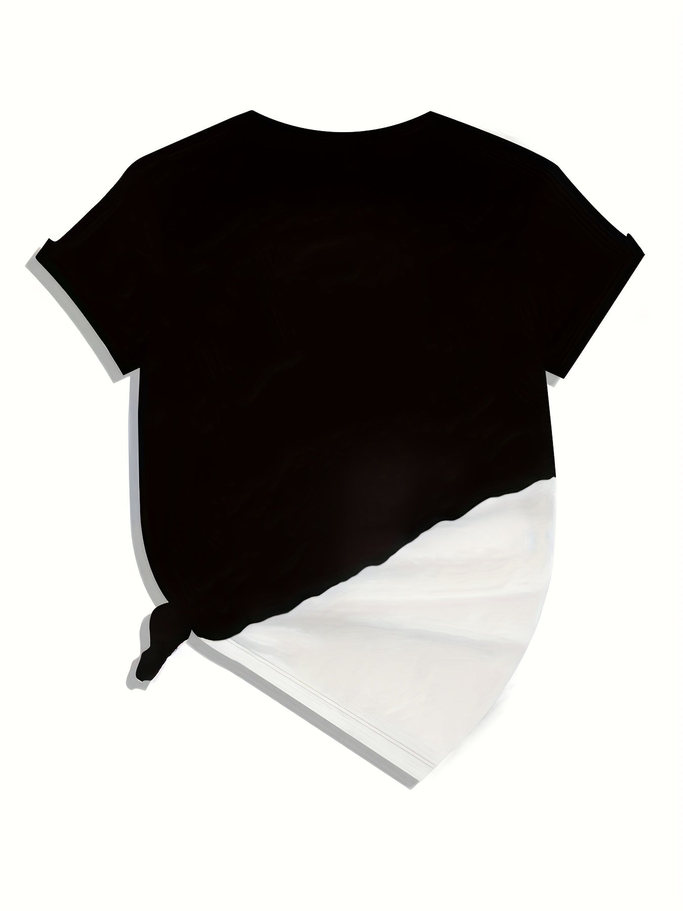 Plus Size Women's Black and White Graphic T-Shirt Casual Soft Breathable