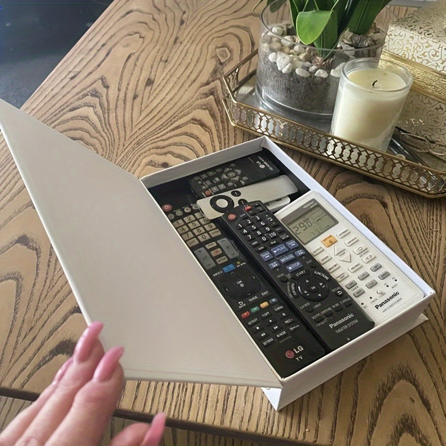 Nordic-Inspired Faux Book Decor Rectangular Flip Cover Home Accent Piece