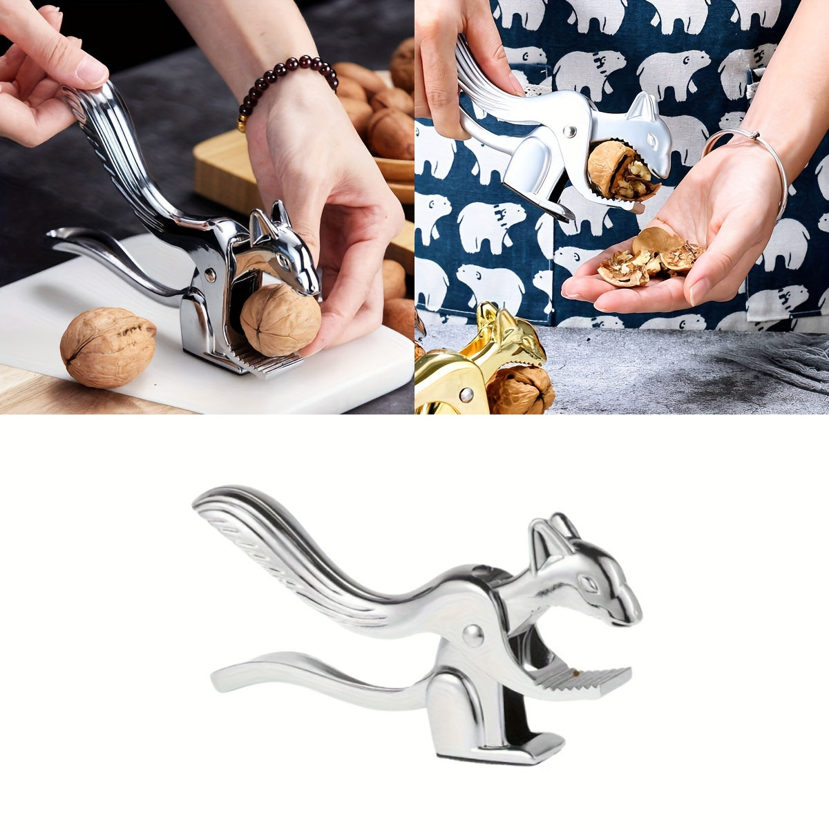 Metal Nutcracker Squirrel Design for Cracking Nuts Peanuts Almonds Walnuts