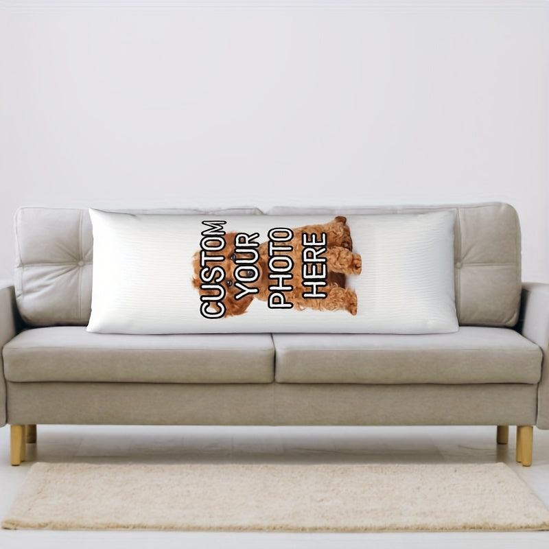 Cojín de cuerpo de felpa personalizado con diseño de foto de doble cara, suave y acogedor, 50.8x137.2 cm
