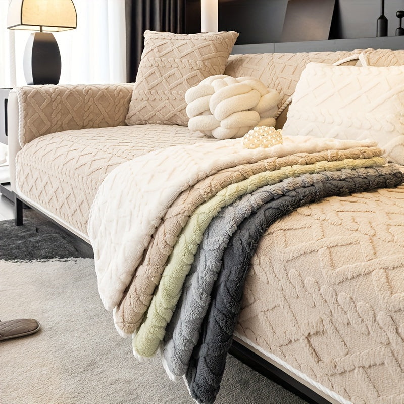 Нескользящая накидка на диван из велюра Shu, подходит для домашних животных, моется в машине, подходит для кресел и секционных диванов на 4 места