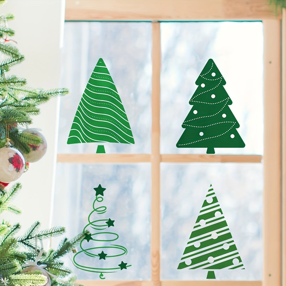 Christmas Window Clings Decals Forest Trees Winter Decor Holiday Stickers