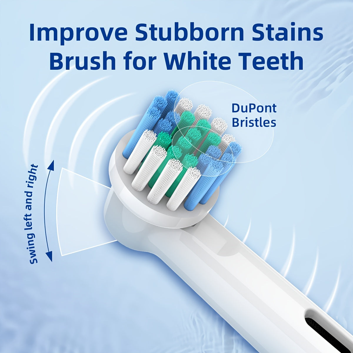 Elektrik tish tozalash uchun kattalar uchun almashtirish cho'tka boshliqlari, aylanma vibratsiya, 8-20 ta paket