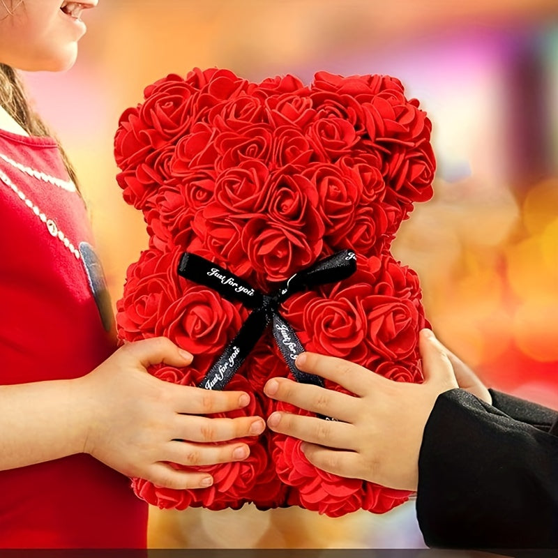 Artificial Foam Rose Bear for Valentine's Day Mother's Day Weddings and Home Decor