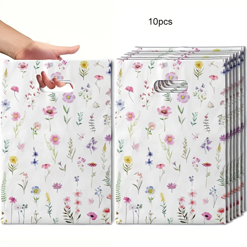 Многоцветный пластиковый подарочный пакет с цветами 16см x 24,89см, сумка для упаковки подарков