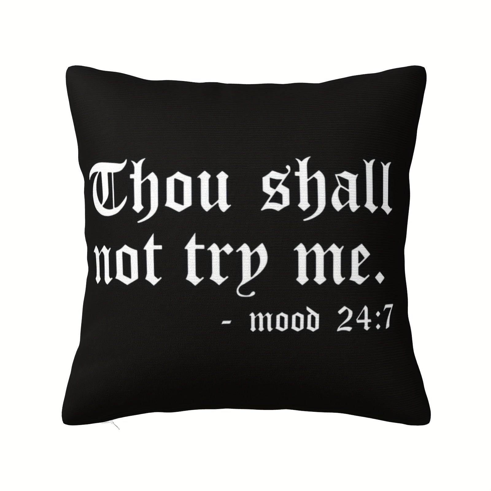 Dekorativ yostiq 45.72cm kvadrat, Eski ingliz matni bilan, divan, kreslo va yotoq uchun dekor