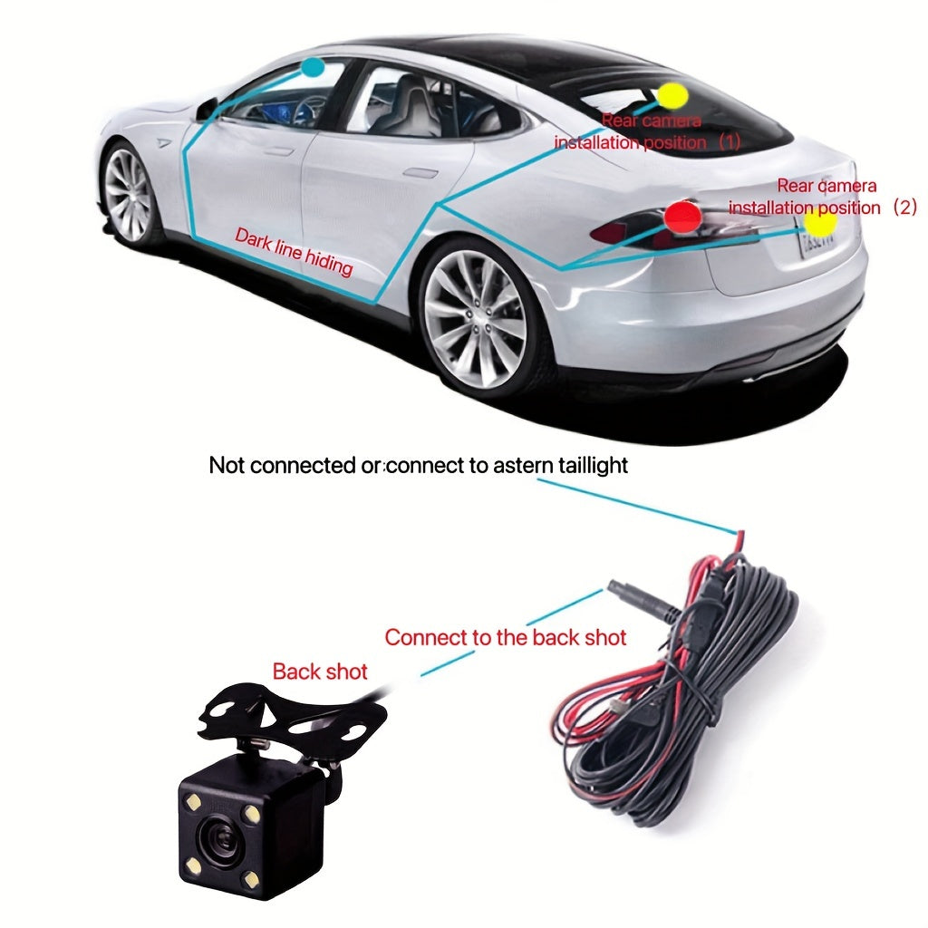 Двойная видеокамера Dash Cam 1080p HD передняя и задняя, дисплей 5 дюймов, присоска, питание 12 В