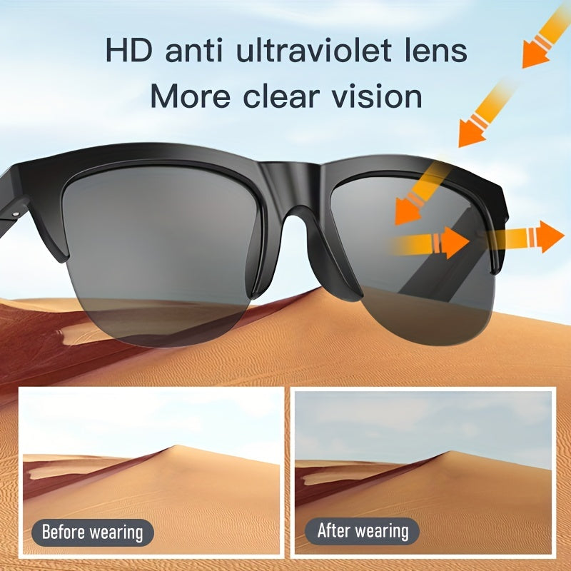 Wireless Smart Glasses with HD Lens HIFI Sound UV Protection for Outdoor Sports