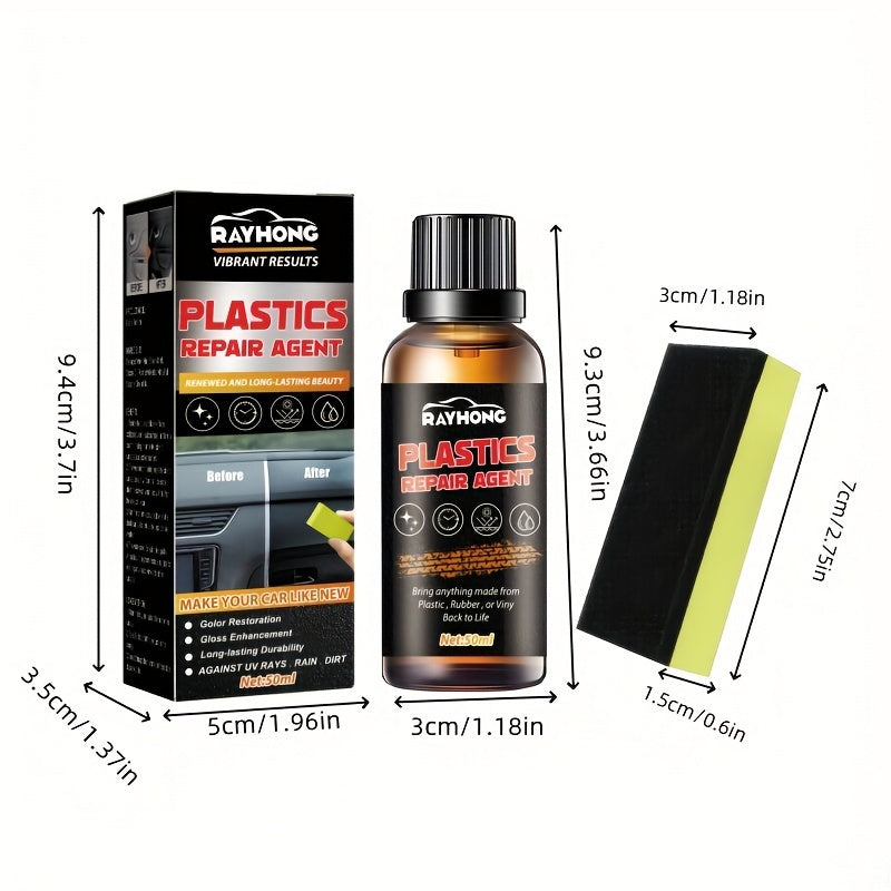Агент для восстановления пластика внутри автомобиля, для кожаных и пластиковых поверхностей, 100 мл