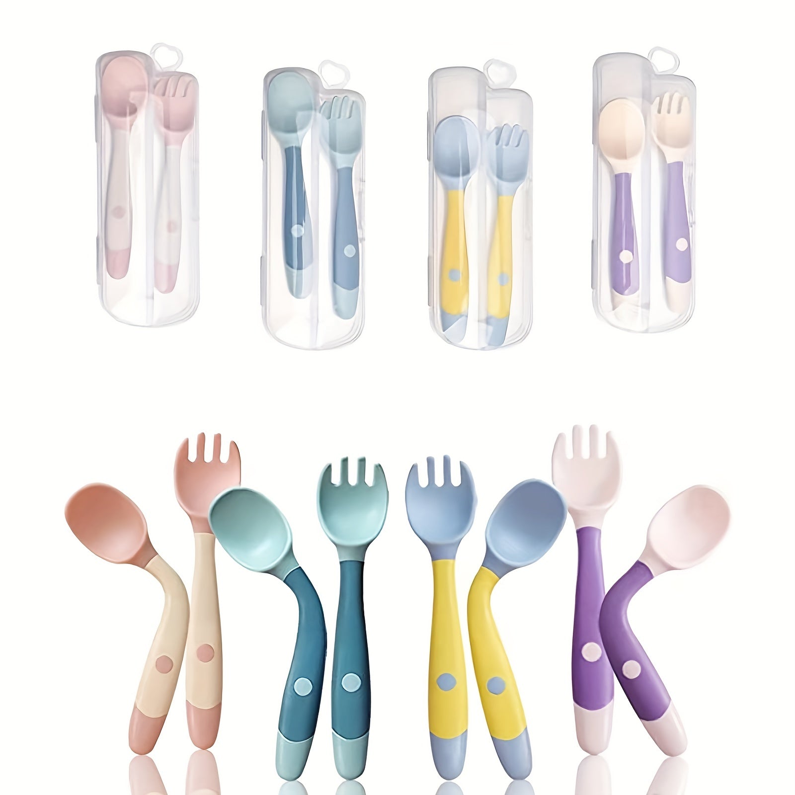 Children's Feeding Set BPA-Free Spoon and Fork with Travel Case for Kids
