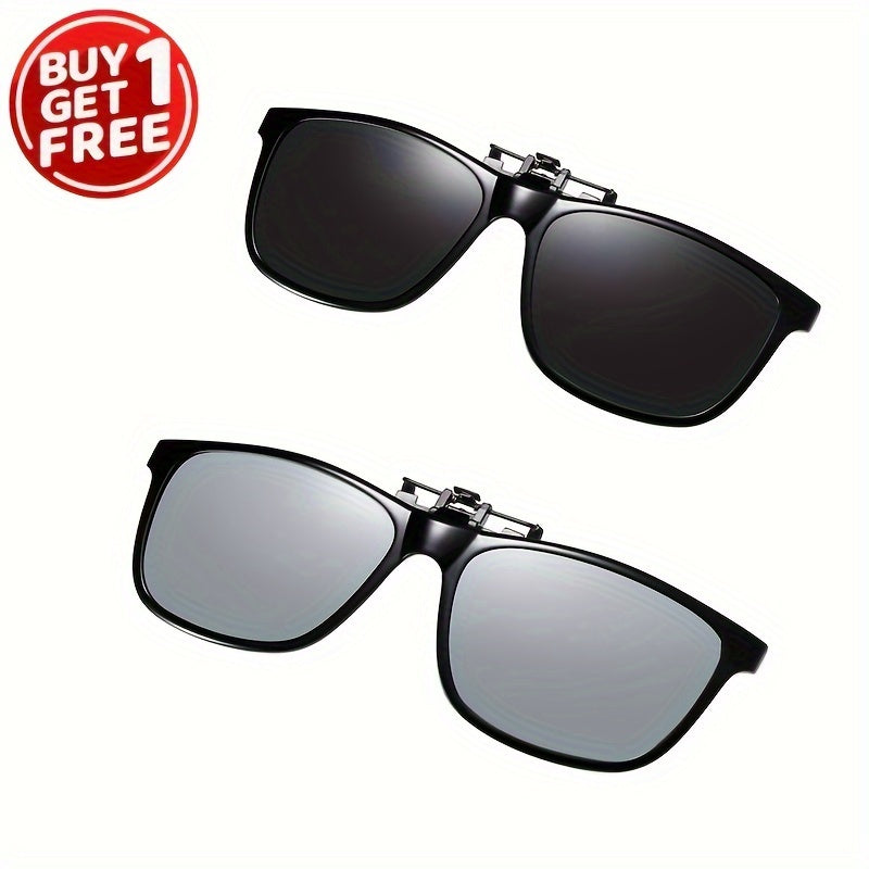 Polarized Clip-On TR90 Flip Up Glasses for Men and Women BOGO Free