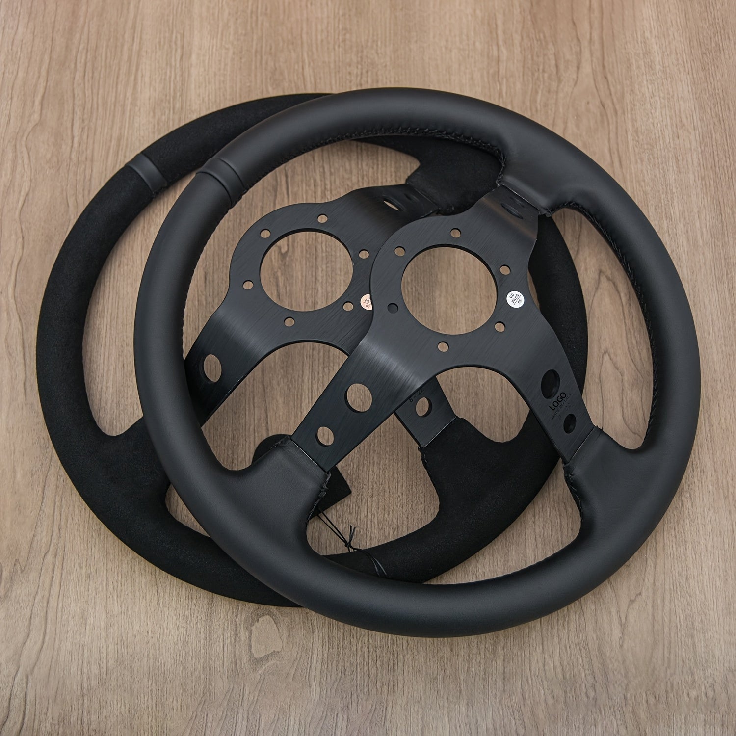 Qora 350mm poyga roli drifting sintetik charmash | Ergonomik tutqich