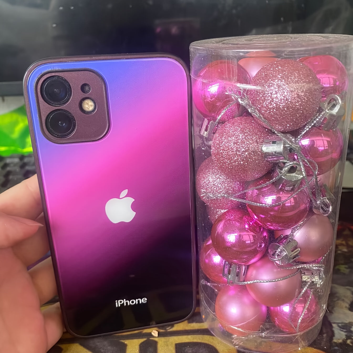 24 Plastic Christmas Ball Ornaments for Tree Decorating and Holiday Parties