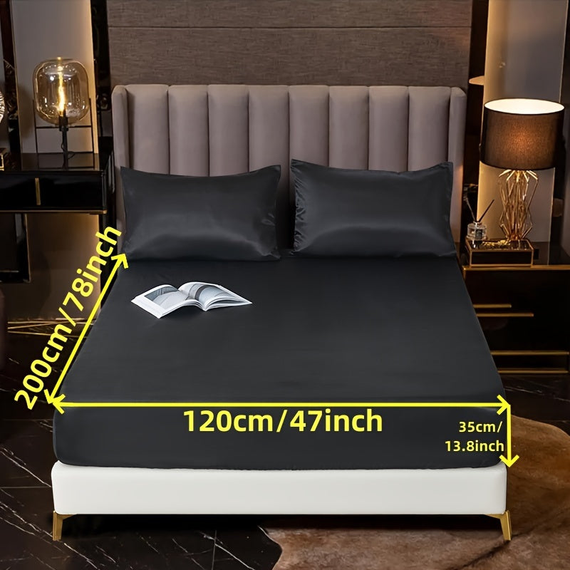 3-Piece Fitted Sheet Set with Pillowcases Polyester Bedding Soft Skin-Friendly