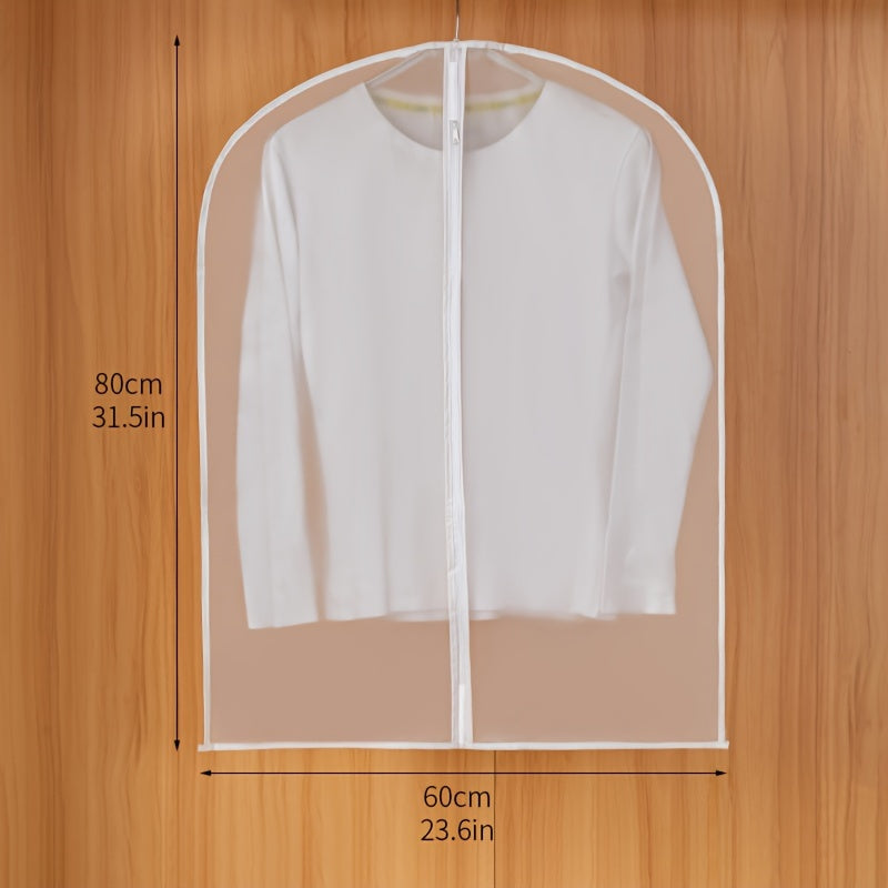 Juego de 5 bolsas de protección para prendas transparentes, impermeables, con colgador y cremalleras para organización de ropa