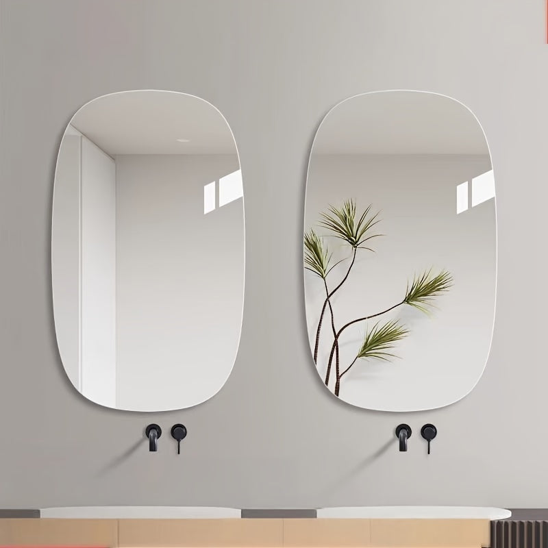 Rectangular Acrylic Mirror Wall Decal Frameless Self-Adhesive Bathroom Decor